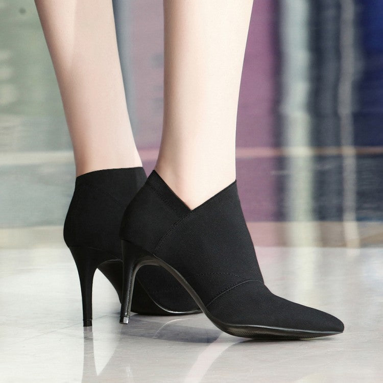 Damen spitze Knöchelstiefelette mit Canvas-Obermaterial und mittelhohem Stiletto-Absatz Echo Archiv