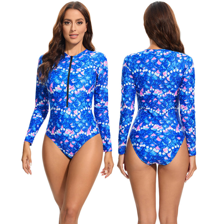 Damen Sportlicher Langarm-Badeanzug mit UV-Schutz Echo Archiv