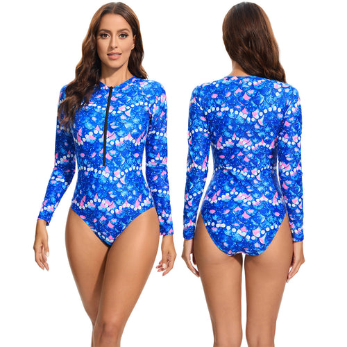 Damen Sportlicher Langarm-Badeanzug mit UV-Schutz Echo Archiv