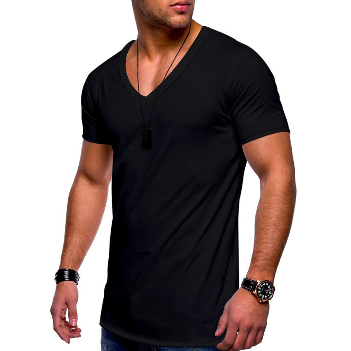 Herren nan V-Ausschnitt T‑Shirt aus feinem Jersey mit schmaler Silhouette und flachen Nähten Echo Archiv