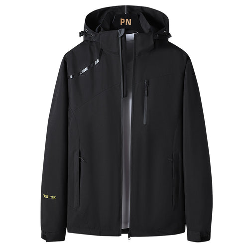 Herren wetterfeste Outdoor-Jacke mit verstellbarer Kapuze und funktionalen Taschen Echoarchiv