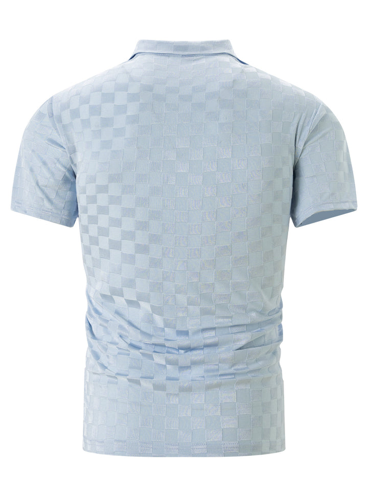 Herren Polo-Shirt mit Reißverschluss und strukturiertem Design Echoarchiv