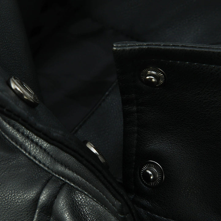 Damen Modische Kunstlederjacke mit hoher Kragen Echo Archiv