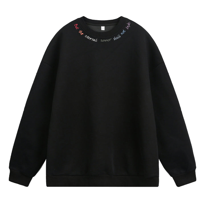 Unisex Oversize Sweatshirt mit bunter Halsstickerei und schwerer French‑Terry‑Qualität Echo Archiv