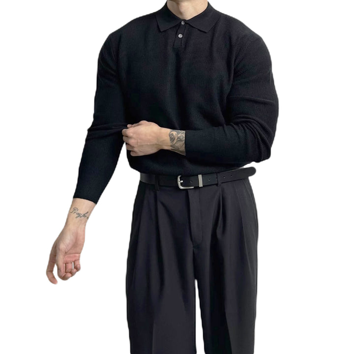 Herren Elegant Strukturierter Langarm-Pullover Echo Archiv