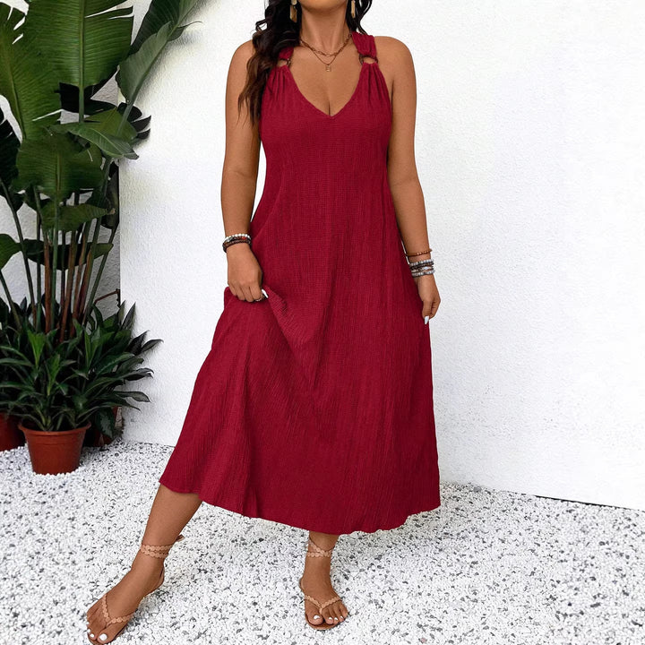 Damen Maxikleid mit schickem V-Ausschnitt und lässigen Trägern Echo Archiv
