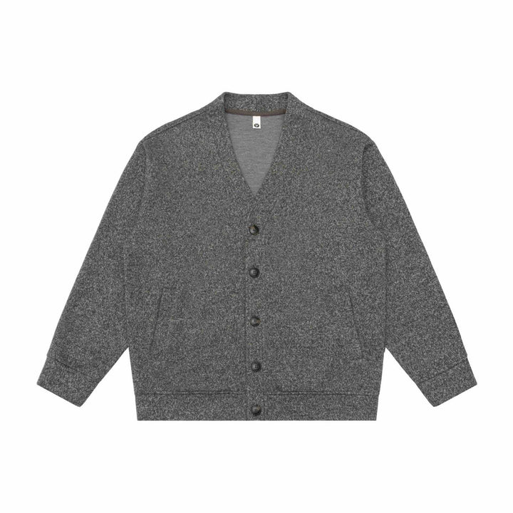 Unisex V-Ausschnitt Cardigan mit Strukturstrick und aufgesetzten Taschen Echoarchiv