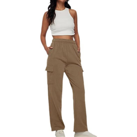 Damen Cargo-Hose mit weitem Bein, elastischem Bund und Cargotaschen Echo Archiv