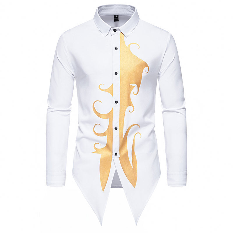 Herren Langarmhemd mit extravagantem Design und stilvollem Kragen Echoarchiv