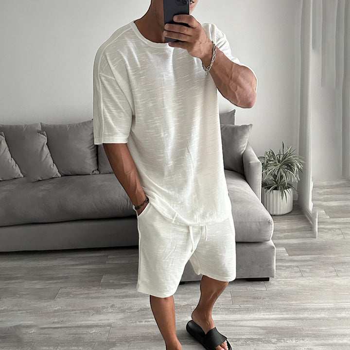 Herren lässiges Kurzarm T-Shirt und Shorts Set aus atmungsaktivem Material Echoarchiv