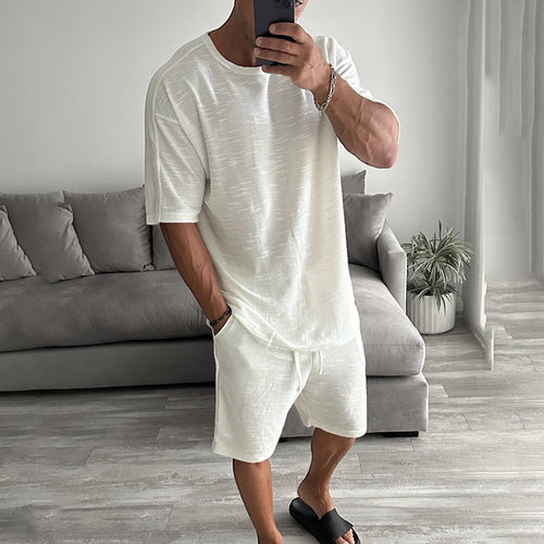 Herren lässiges Kurzarm T-Shirt und Shorts Set aus atmungsaktivem Material Echoarchiv