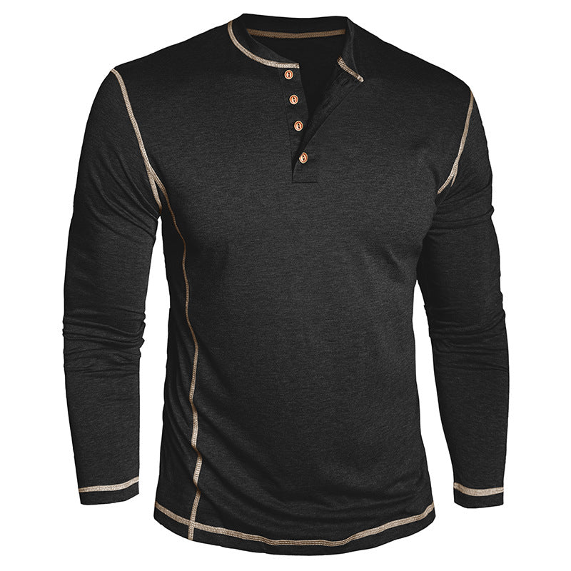 Herren Elegantes Langarmshirt mit Knopfleiste Echoarchiv