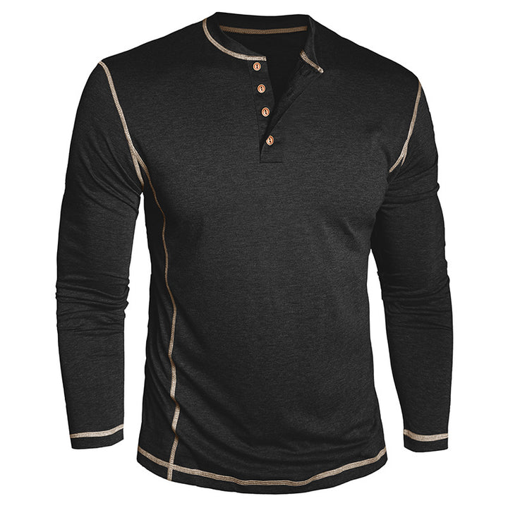 Herren Elegantes Langarmshirt mit Knopfleiste Echoarchiv