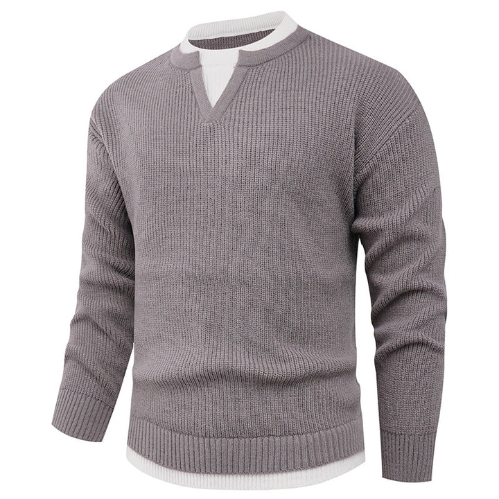 Herren Strickpullover mit V-Ausschnitt und feiner Struktur Echoarchiv
