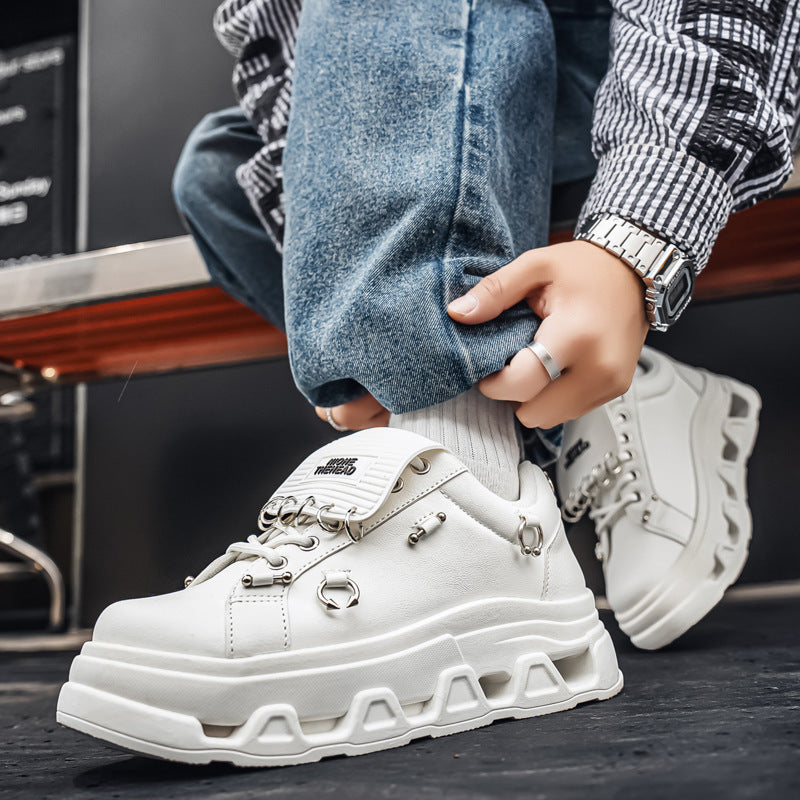 Unisex Plateau-Sneaker im Punk-Urban-Stil mit Metallringen und markanter Profilsohle – Norré