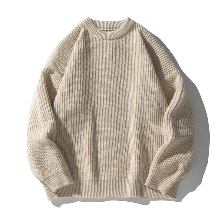 Unisex Grobstrick-Rundhalspullover mit Drop-Shoulder und markanter Rippenstruktur Echo Archiv