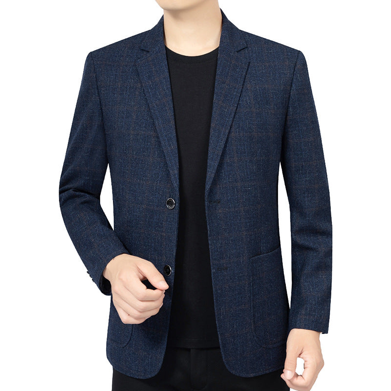 Herren Kariertes Slim-Fit Sakko aus Wollmischung – Tianoro