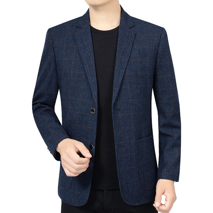 Herren Kariertes Slim-Fit Sakko aus Wollmischung – Tianoro