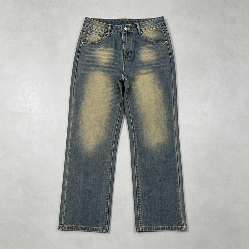 Herren Bequeme Schnitt Jeans im Used-Look Echoarchiv