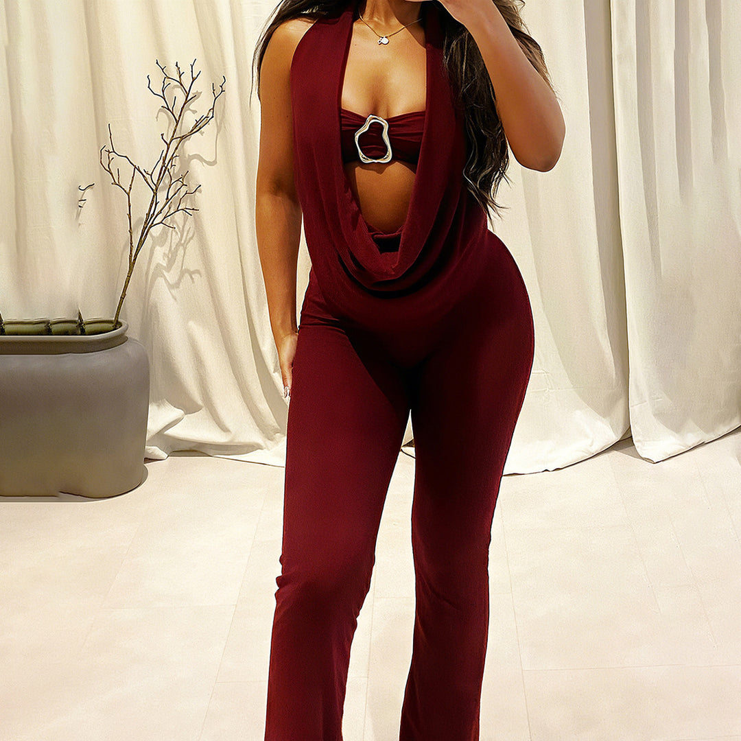 Damen Eleganter und figurbetonter Jumpsuit mit einzigartigem Ausschnitt Echo Archiv