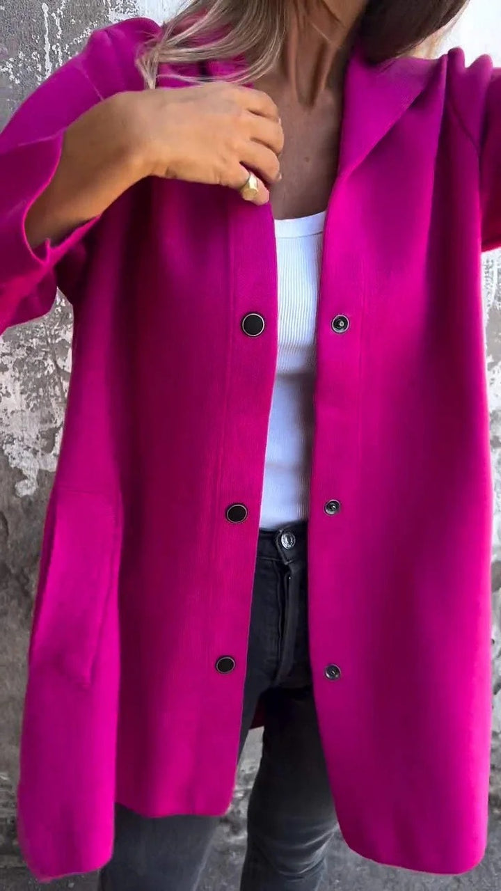 Damen Kapuzen‑Mantel mit Druckknöpfen und Oversize‑Silhouette Echo Archiv