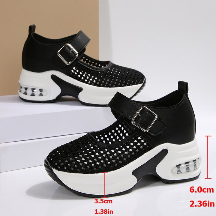 Damen nan Riemchen-Sneaker im Mary-Jane-Stil mit sichtbarer Luftdämpfung und perforiertem Obermaterial Echo Archiv