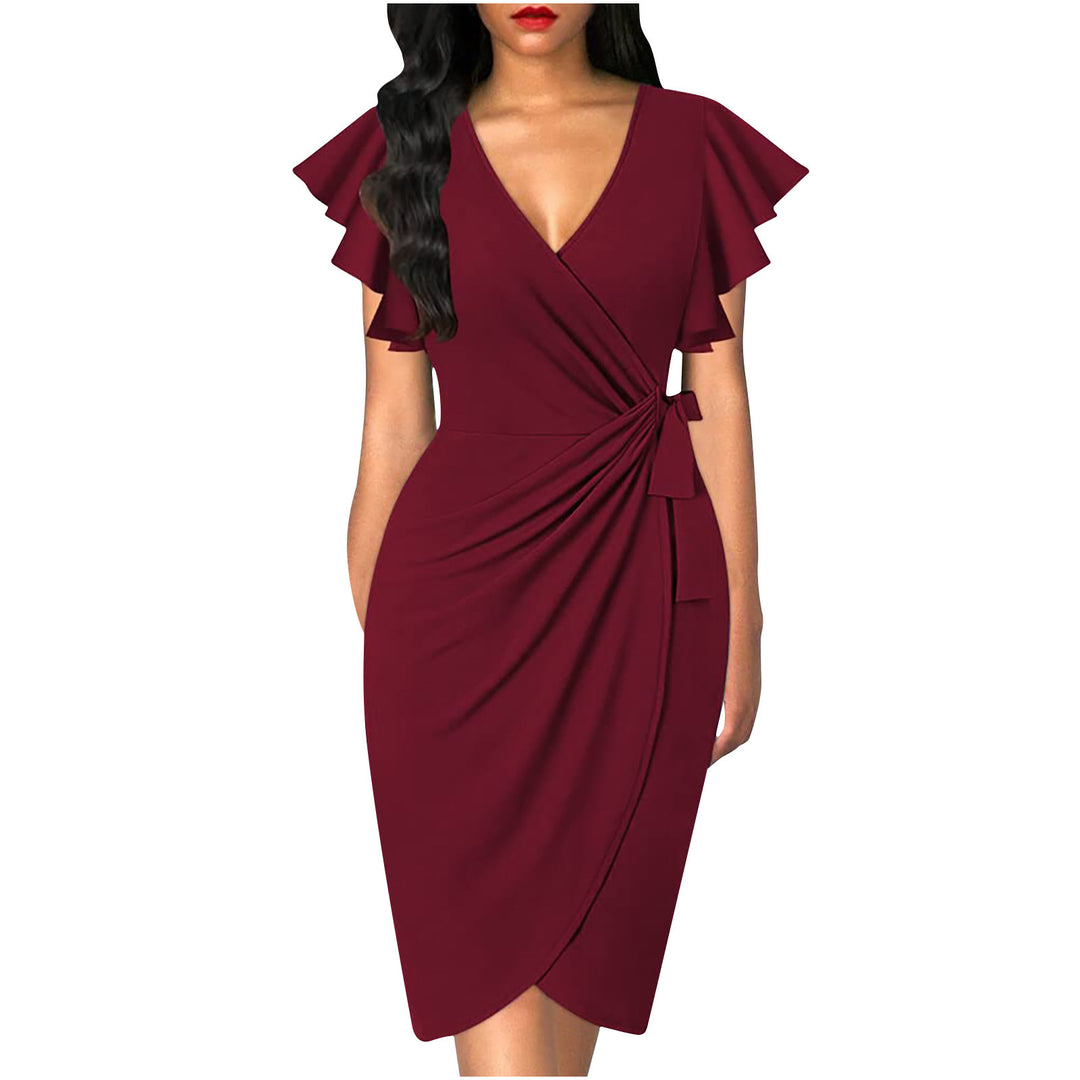 Damen Wickelkleid mit Rüschendetails und elastischem Tailleneinsatz Echo Archiv