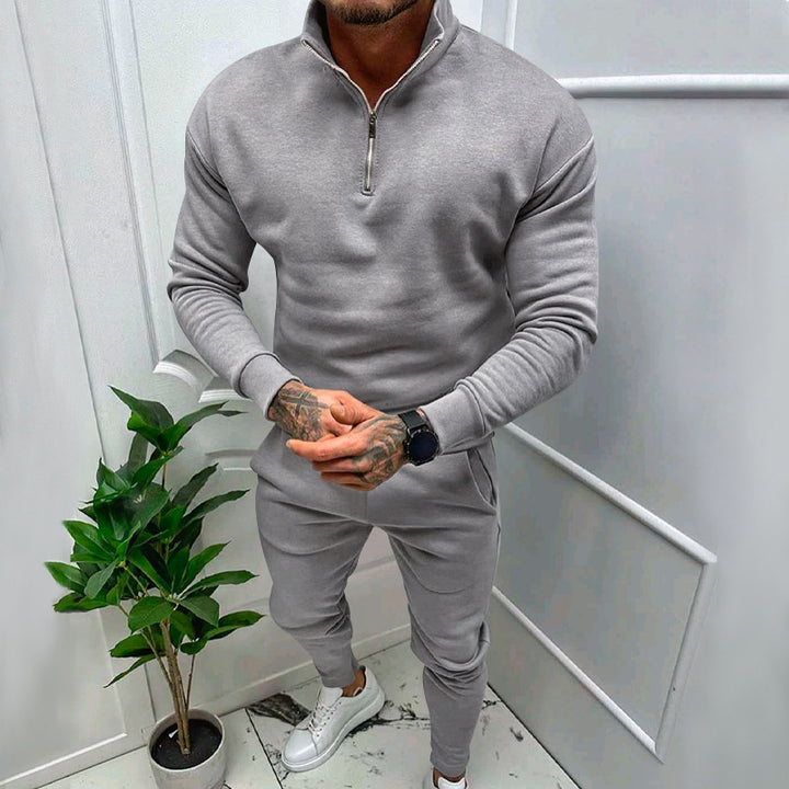 Herren nan athletisches Lounge-Set aus French Terry mit Halbzip-Stehkragen und konischer Jogginghose Echo Archiv