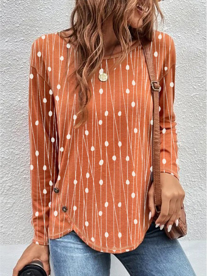 Damen Langärmeliges Oversize-Sweatshirt mit abstraktem Aquarell-Mosaikprint – Avérine