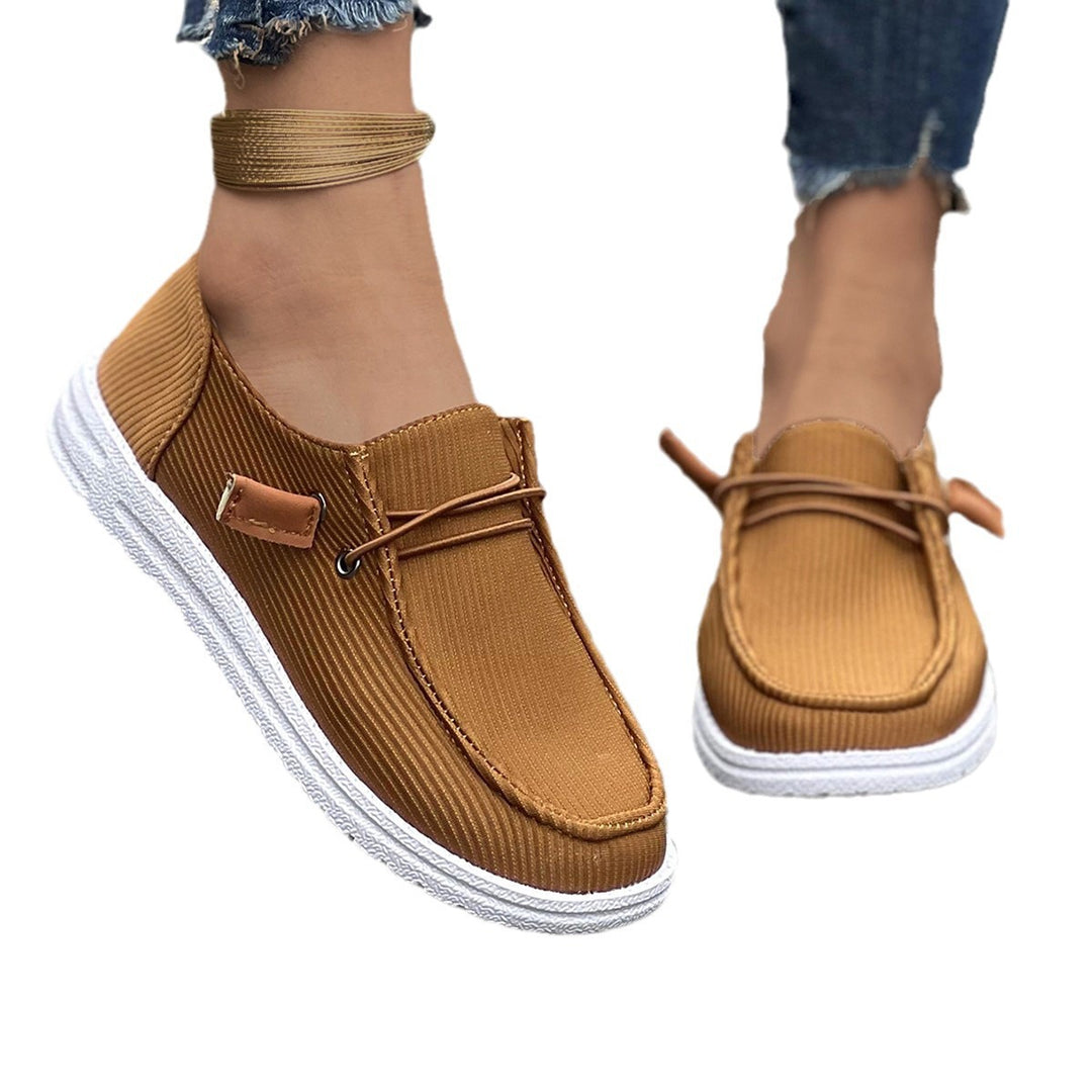Damen Slip-On Mokassin-Sneaker aus geripptem Textil – Névara