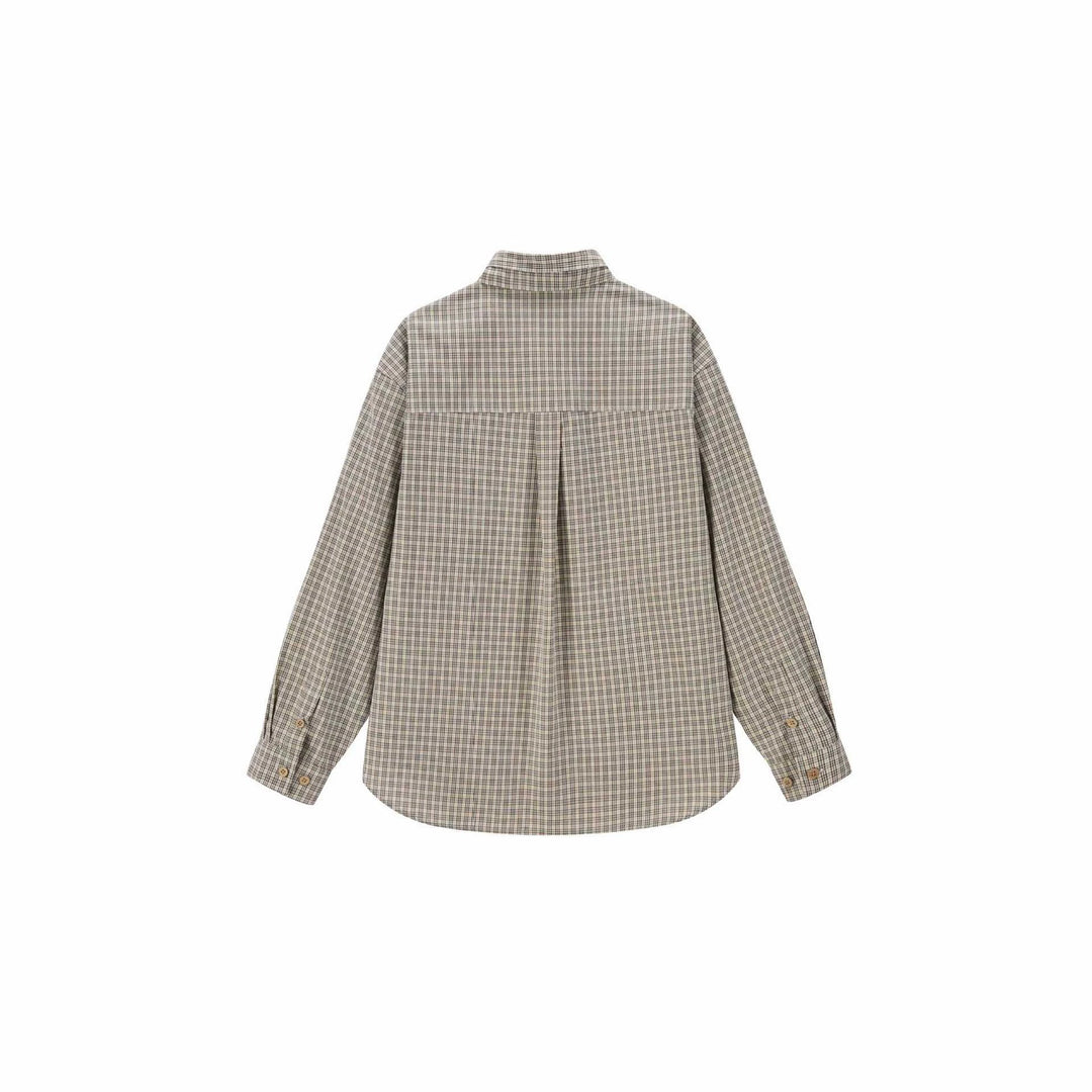 Damen Karo‑Hemdbluse mit Schleifenkragen und Oversize‑Silhouette Echoarchiv