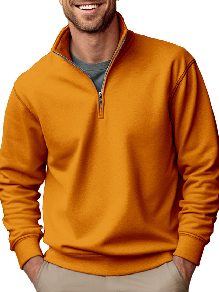 Herren Halbzip-Sweatshirt mit Stehkragen und weichem Fleece-Innenfutter – Cavarno