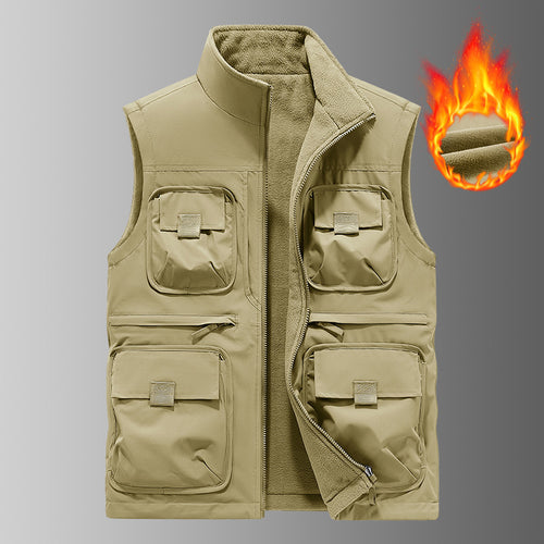 Herren Multifunktionale Thermo-Outdoorweste mit Fleece-Innenfutter und Mehrfachtaschen – Marzano