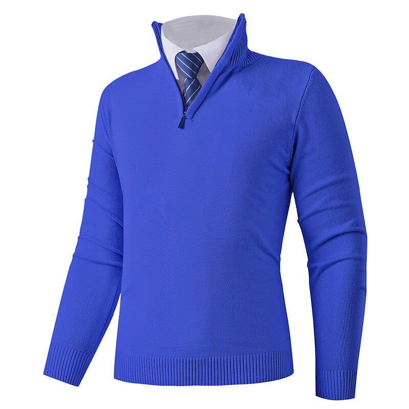 Herren Strickpullover mit modernem Reißverschluss und elastischem Saum Echoarchiv