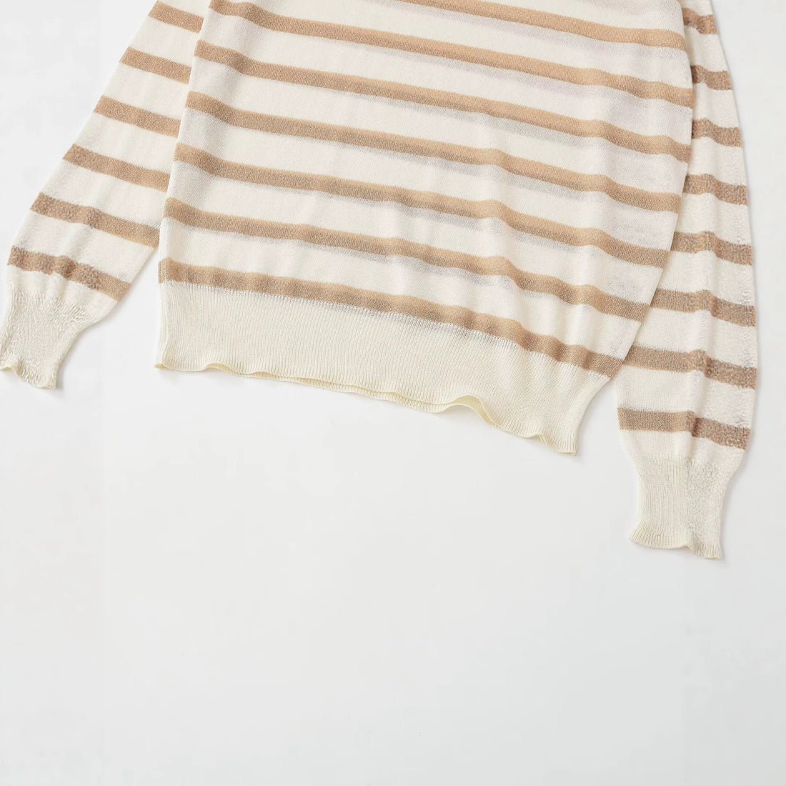 Damen Feinstrickpullover mit Lurex-Streifen und Rundhalsausschnitt Echo Archiv