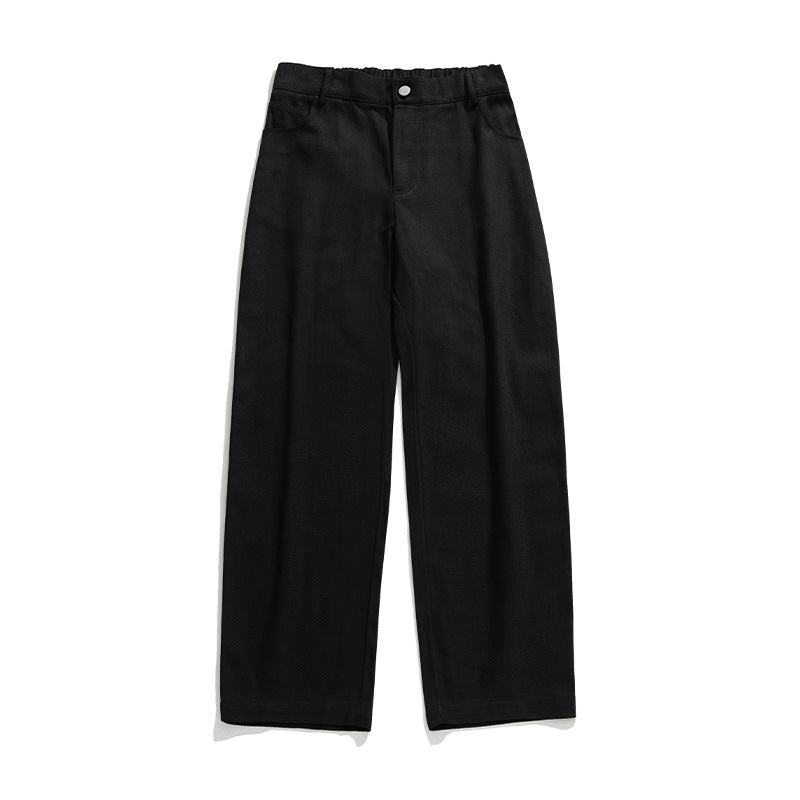 Damen Weit geschnittene High‑Waist Baumwollhose mit elastischem Rückbund und geradem Bein Echo Archiv