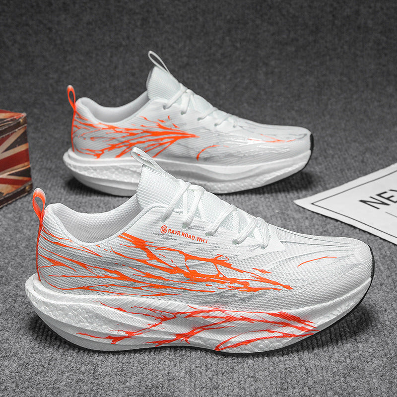 Unisex leichte Performance-Laufschuhe mit gestricktem Obermaterial, reaktiver Hohlkern-Zwischensohle und dynamischem Grafikprint – Tavélo