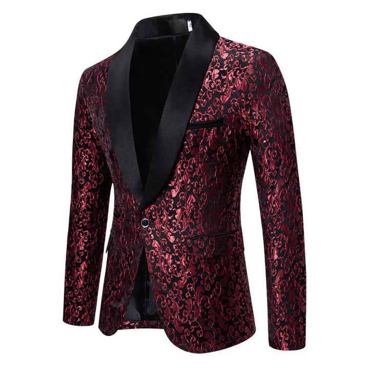 Herren Luxus Smoking-Blazer mit floralem Jacquard-Muster Echoarchiv