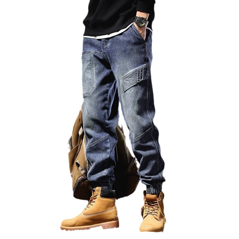 Herren Cargo-Jeans im urbanen Design mit multifunktionalen Taschen und elastischem Bund Echoarchiv