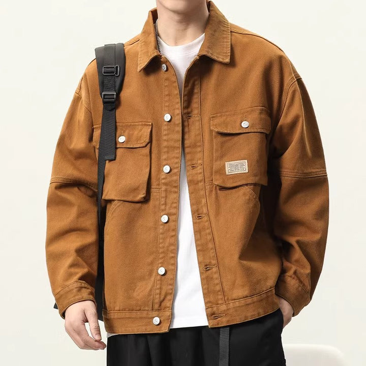 Herren Lässige Utility Jacke mit praktischen Taschen Echoarchiv