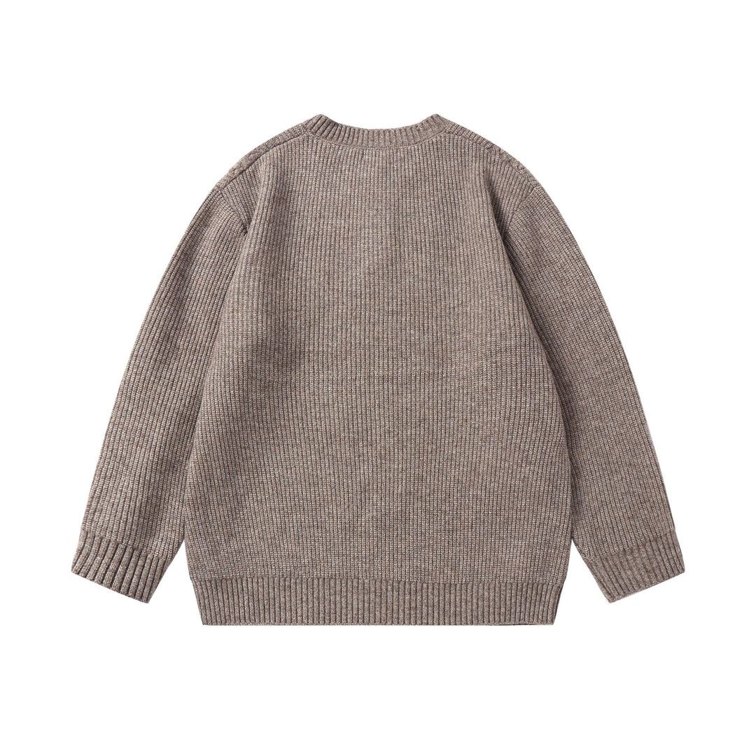 Unisex Strickpullover mit Henley-Knopfleiste und Zopfmuster Echoarchiv