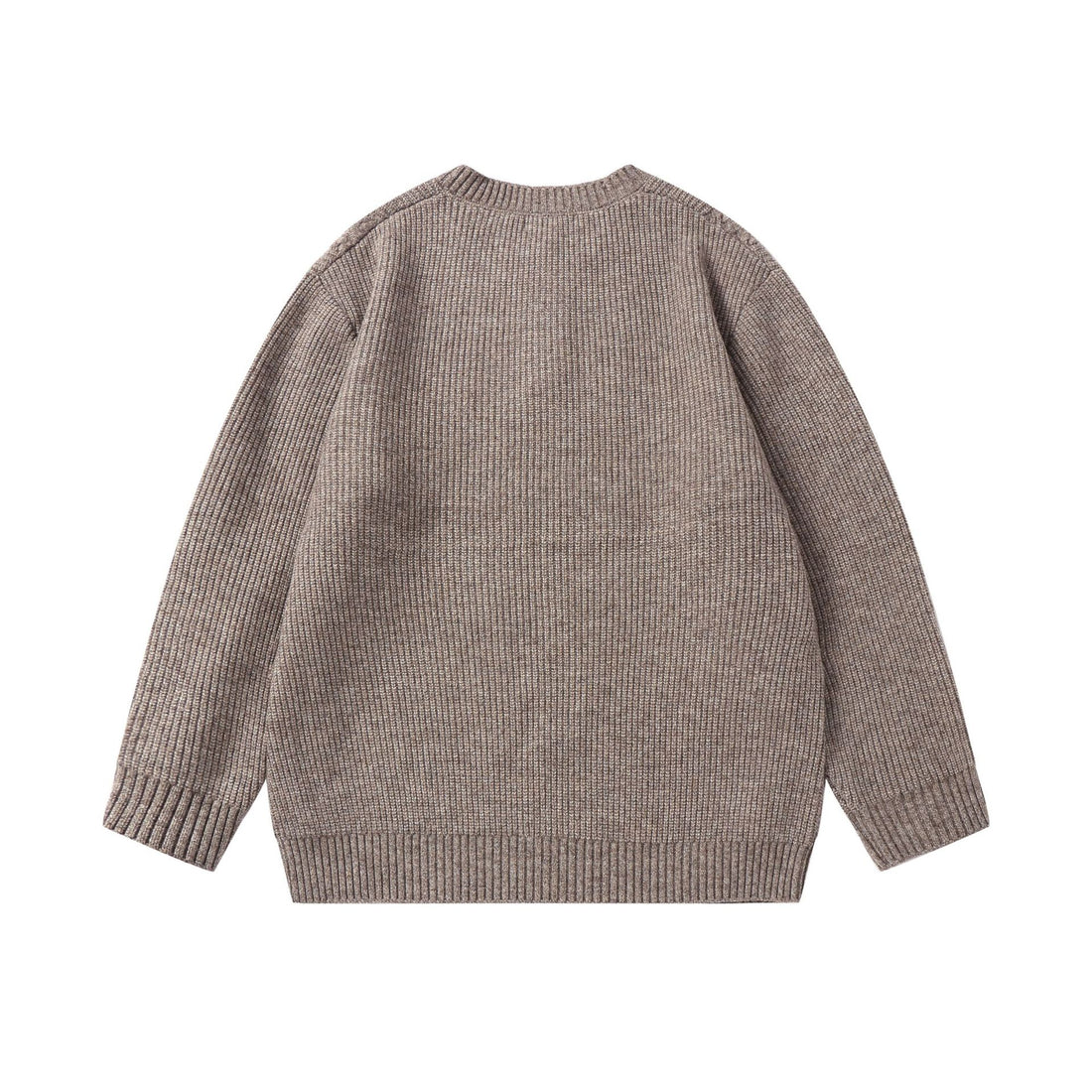 Unisex Strickpullover mit Henley-Knopfleiste und Zopfmuster Echoarchiv