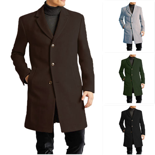 Herren eleganter Langmantel mit modernem Schnitt und praktischen Taschen Echoarchiv