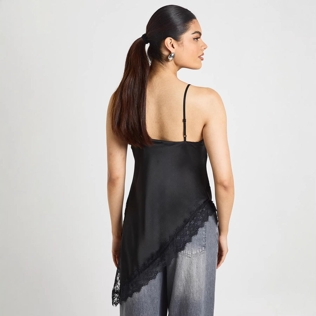 Damen Asymmetrisches Spitzen-Cami mit luxuriösen Details Echo Archiv