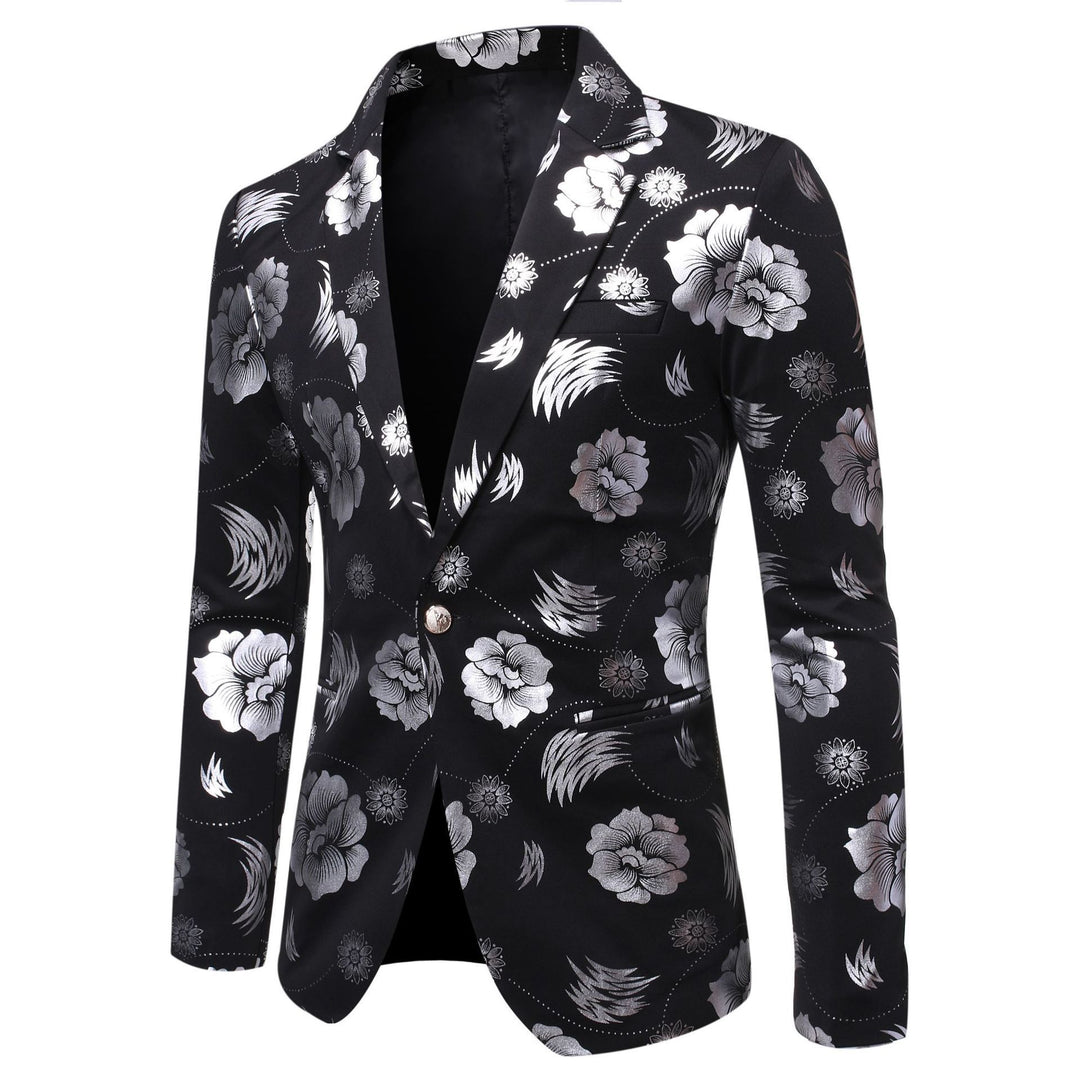 Herren eleganter Blazer mit luxuriösem Blumenmuster Echoarchiv