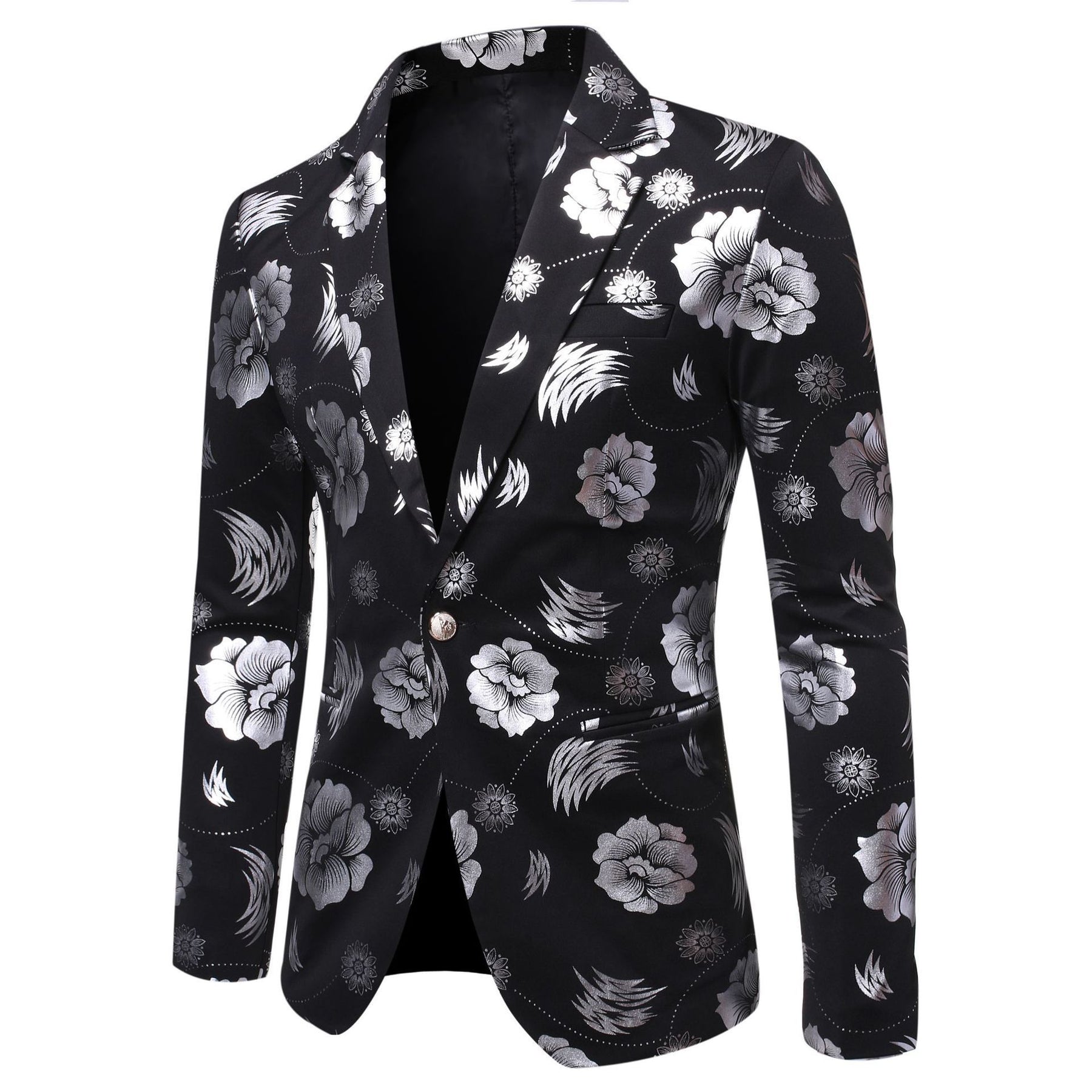 Herren eleganter Blazer mit luxuriösem Blumenmuster Echoarchiv