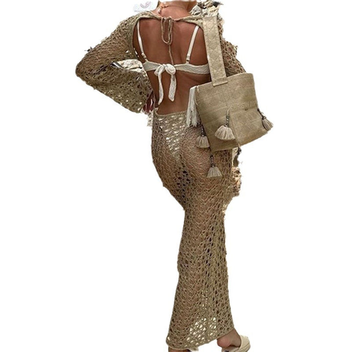 Damen Häkel-Strandkleid mit weiten Ärmeln und modernem Netzdesign Echo Archiv