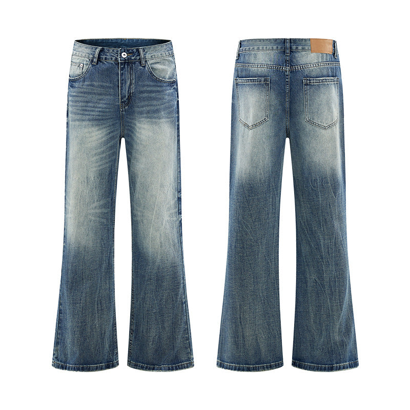 Herren Weitgeschnittene Schlagjeans im Vintage‑Flair mit tiefer Bundlinie und natürlichen Fade-Details Echo Archiv