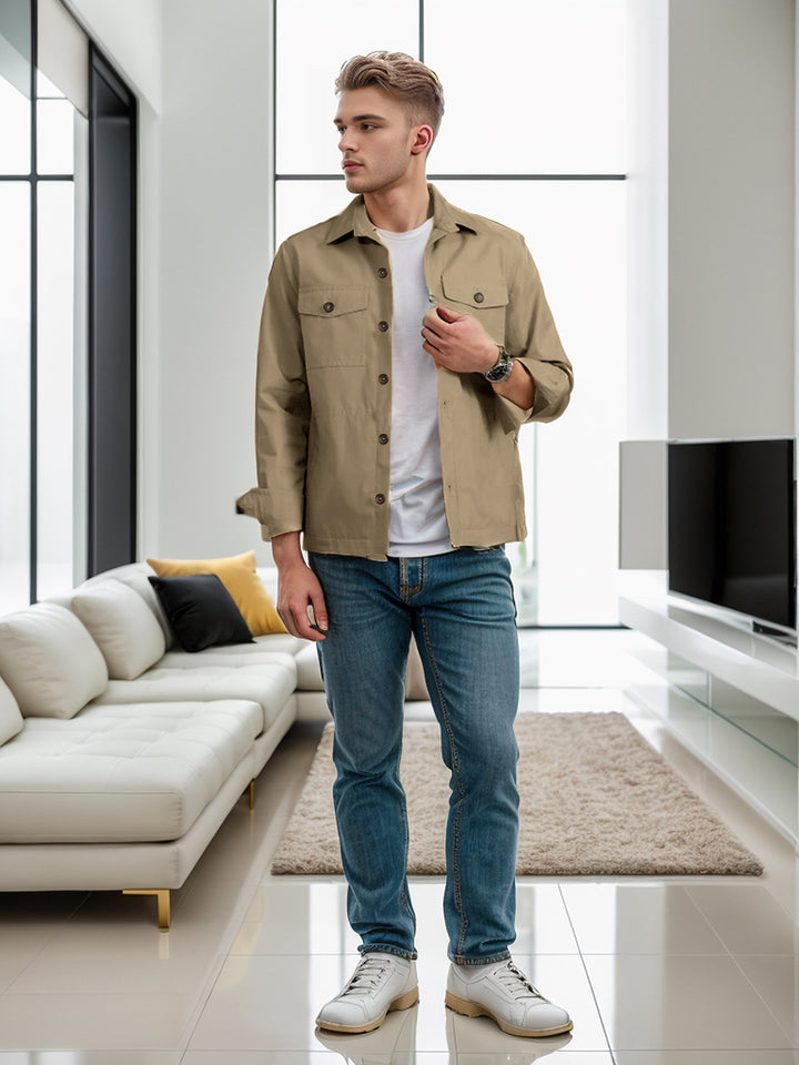 Herren lässige vielseitige Sommerjacke mit praktischen Brusttaschen und regulierbarem Bund Echoarchiv