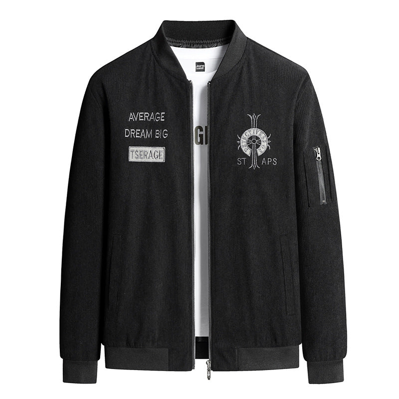 Herren Modische Bomberjacke mit Stickerei Echo Archiv